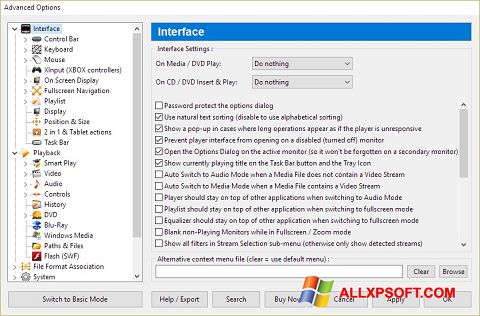 لقطة شاشة Zoom Player لنظام التشغيل Windows XP