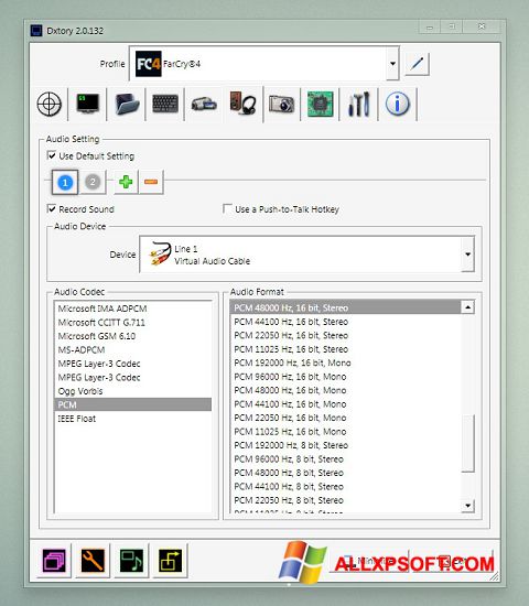 لقطة شاشة Dxtory لنظام التشغيل Windows XP