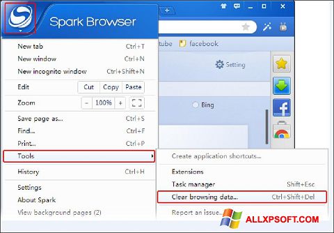 لقطة شاشة Spark لنظام التشغيل Windows XP