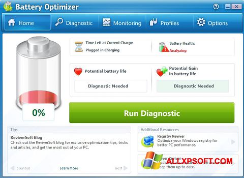 لقطة شاشة Battery Optimizer لنظام التشغيل Windows XP