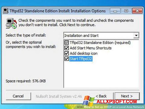 لقطة شاشة Tftpd32 لنظام التشغيل Windows XP