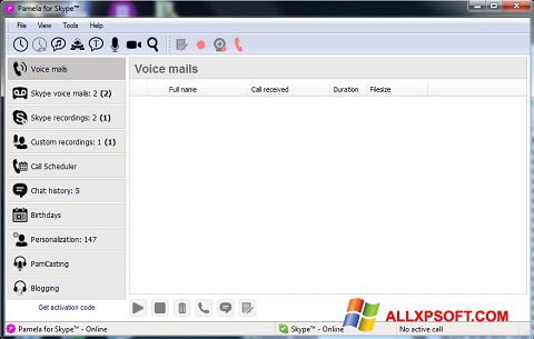 لقطة شاشة Pamela for Skype لنظام التشغيل Windows XP