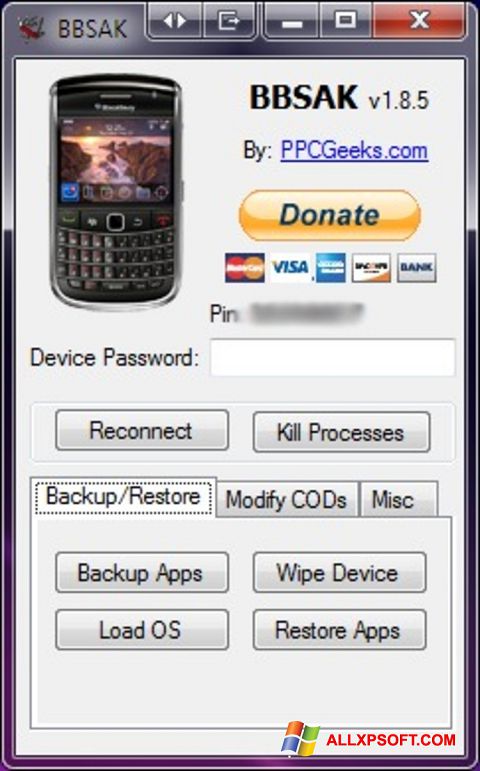 لقطة شاشة BBSAK لنظام التشغيل Windows XP
