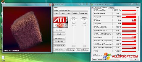 لقطة شاشة ATITool لنظام التشغيل Windows XP