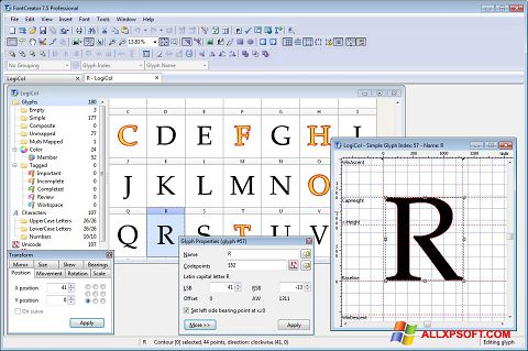 لقطة شاشة Font Creator لنظام التشغيل Windows XP