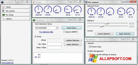 لقطة شاشة ClockGen لنظام التشغيل Windows XP