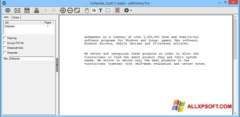 لقطة شاشة pdfFactory Pro لنظام التشغيل Windows XP