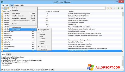 لقطة شاشة ActivePerl لنظام التشغيل Windows XP