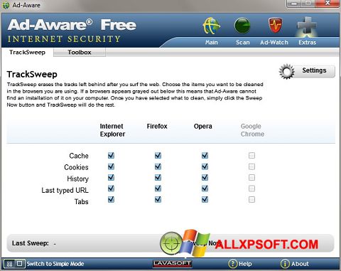 لقطة شاشة Ad-Aware لنظام التشغيل Windows XP