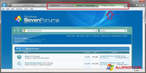 لقطة شاشة Internet Explorer لنظام التشغيل Windows XP