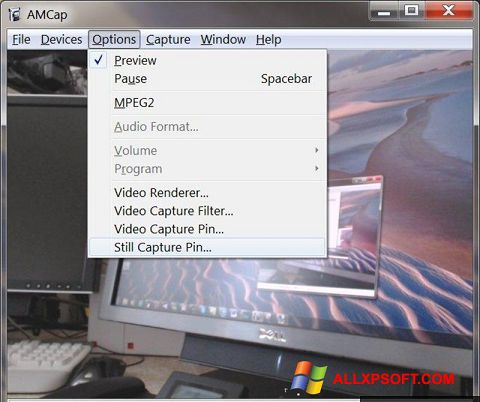 لقطة شاشة AMCap لنظام التشغيل Windows XP