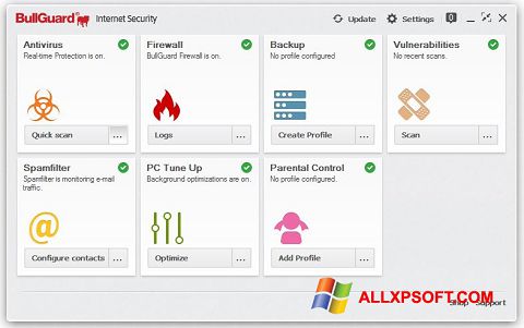 لقطة شاشة BullGuard لنظام التشغيل Windows XP