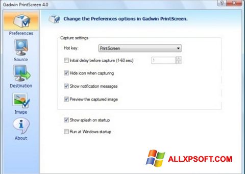 لقطة شاشة Gadwin PrintScreen لنظام التشغيل Windows XP