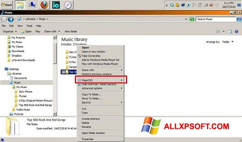 لقطة شاشة MagicISO لنظام التشغيل Windows XP