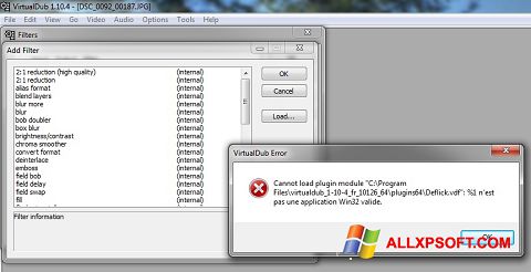 لقطة شاشة VirtualDub لنظام التشغيل Windows XP