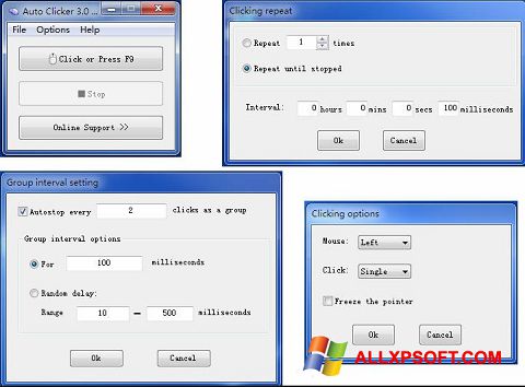 لقطة شاشة GS Auto Clicker لنظام التشغيل Windows XP