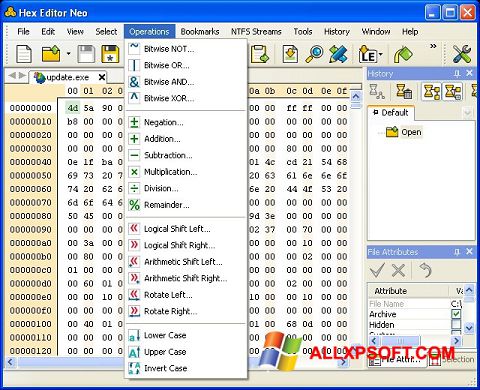 لقطة شاشة Hex Editor Neo لنظام التشغيل Windows XP