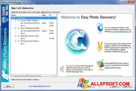 لقطة شاشة Easy Photo Recovery لنظام التشغيل Windows XP