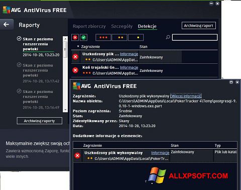 لقطة شاشة AVG AntiVirus Free لنظام التشغيل Windows XP