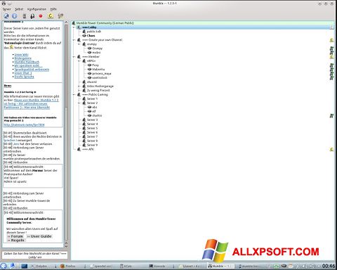 لقطة شاشة Mumble لنظام التشغيل Windows XP
