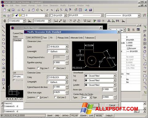 لقطة شاشة ZWCAD لنظام التشغيل Windows XP