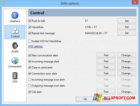 لقطة شاشة Zello لنظام التشغيل Windows XP