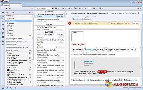 لقطة شاشة Opera Mail لنظام التشغيل Windows XP