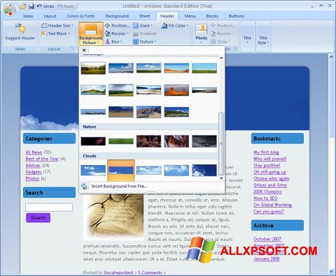 لقطة شاشة Artisteer لنظام التشغيل Windows XP