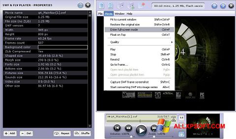 لقطة شاشة FLV Player لنظام التشغيل Windows XP