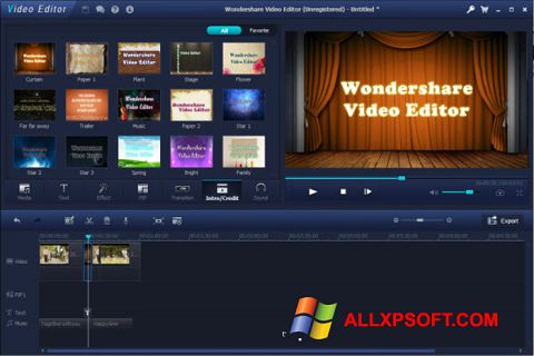 لقطة شاشة Wondershare Video Editor لنظام التشغيل Windows XP
