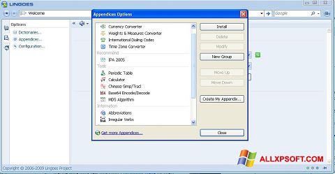 لقطة شاشة Lingoes لنظام التشغيل Windows XP