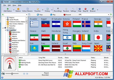 لقطة شاشة RarmaRadio لنظام التشغيل Windows XP