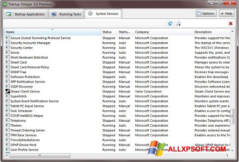 لقطة شاشة Startup Delayer لنظام التشغيل Windows XP