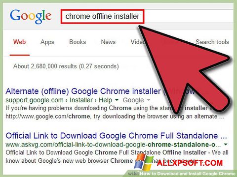 لقطة شاشة Google Chrome Offline Installer لنظام التشغيل Windows XP