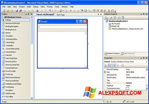 لقطة شاشة Microsoft Visual Basic لنظام التشغيل Windows XP
