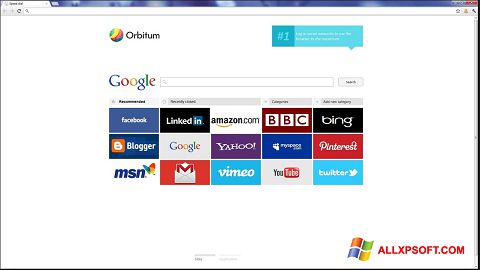 لقطة شاشة Orbitum لنظام التشغيل Windows XP