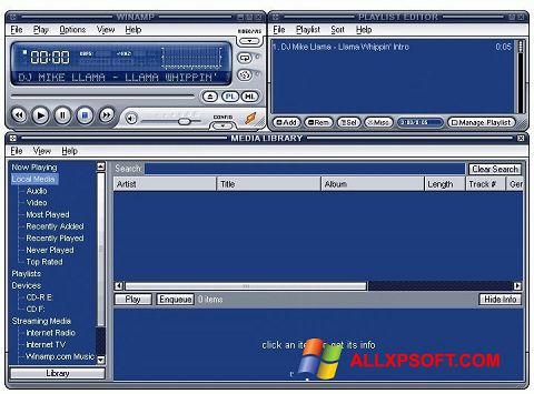 لقطة شاشة Winamp Lite لنظام التشغيل Windows XP