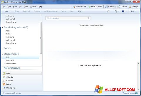 لقطة شاشة Windows Live Mail لنظام التشغيل Windows XP