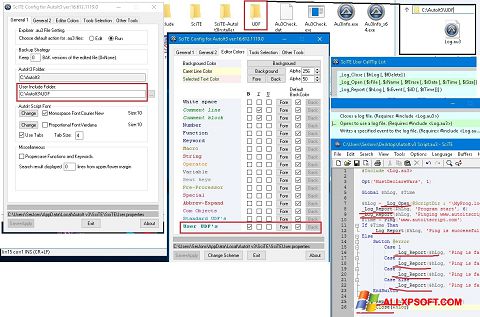 لقطة شاشة SciTE لنظام التشغيل Windows XP