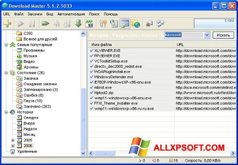 لقطة شاشة Download Master لنظام التشغيل Windows XP