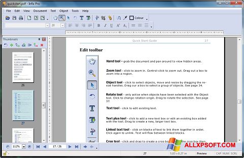 لقطة شاشة Infix PDF Editor لنظام التشغيل Windows XP