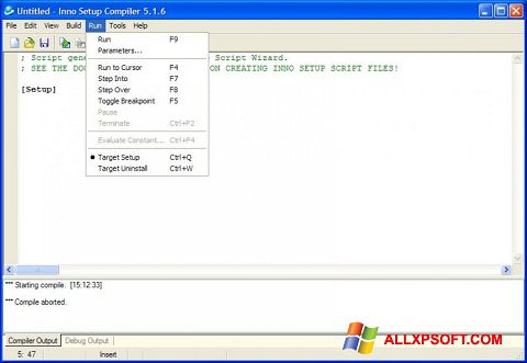 لقطة شاشة Inno Setup لنظام التشغيل Windows XP