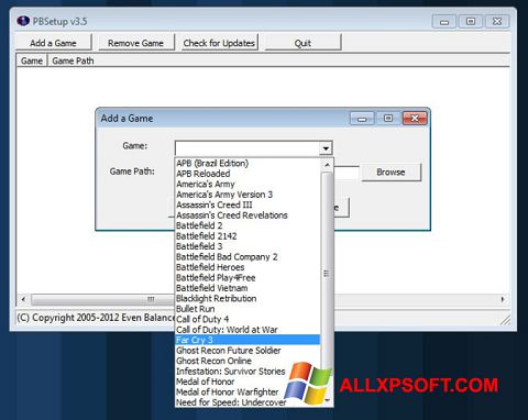 لقطة شاشة PunkBuster لنظام التشغيل Windows XP