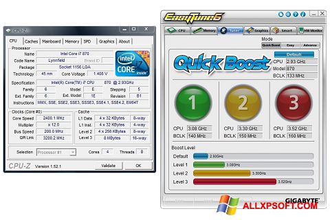 لقطة شاشة EasyTune لنظام التشغيل Windows XP