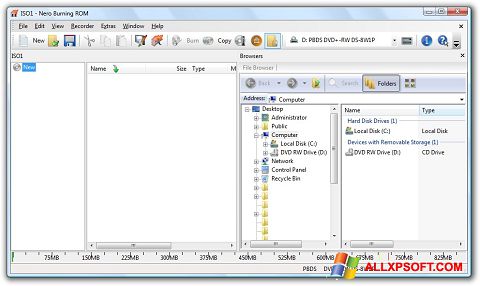لقطة شاشة Nero Burning ROM لنظام التشغيل Windows XP