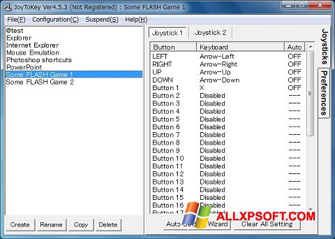 لقطة شاشة JoyToKey لنظام التشغيل Windows XP