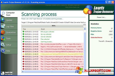 لقطة شاشة Trojan Remover لنظام التشغيل Windows XP