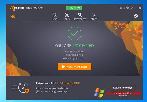 لقطة شاشة Avast Internet Security لنظام التشغيل Windows XP