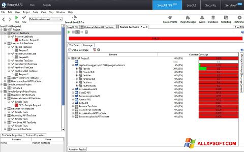 لقطة شاشة SoapUI لنظام التشغيل Windows XP