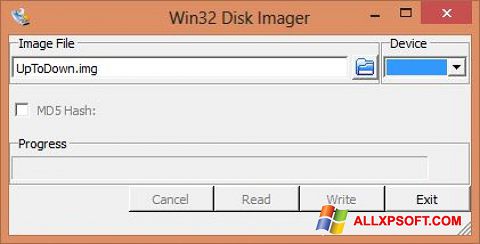 لقطة شاشة Win32 Disk Imager لنظام التشغيل Windows XP